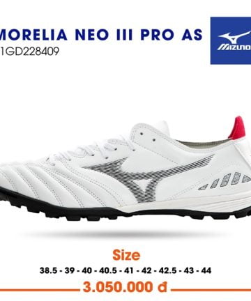 Giày Morelia Neo III Pro AS trắng đen đỏ