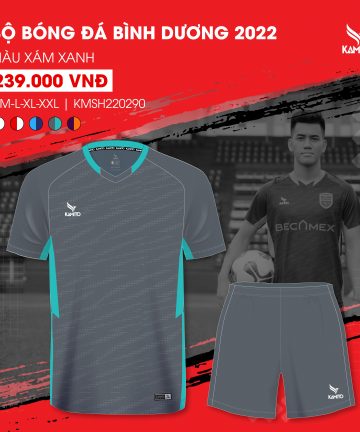 Bộ quần áo bóng đá Becamex Bình Dương 2022 xám xanh